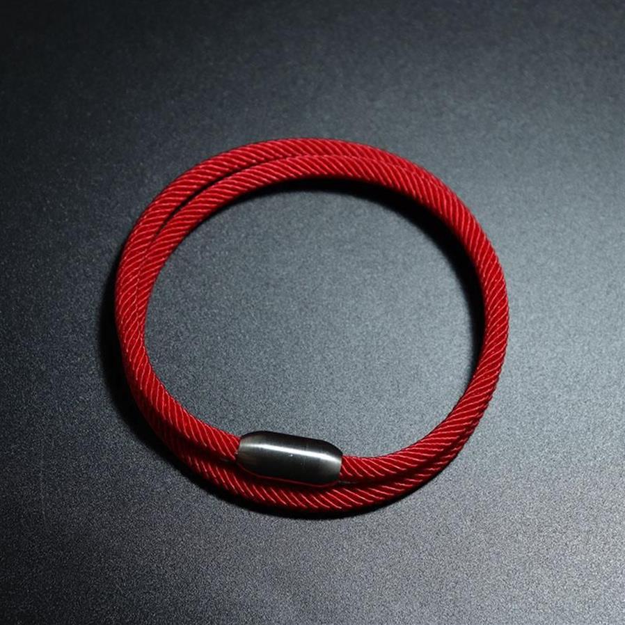 Braccialetti con ciondoli Minimalista Doppia Milano Corda Uomo Donna Magnete creativo Braslet Accessori Yoga Meditazione Braclet Rosso Pulseras Gi287d