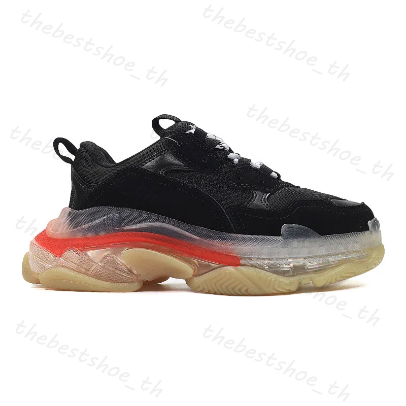 Designer-Turnschuhe Triple S Herren Damen Plateau-Turnschuhe Klare Sohle Schwarz Weiß Grau Rot Rosa Blau Royal Neongrün Tennis-Freizeitschuhe