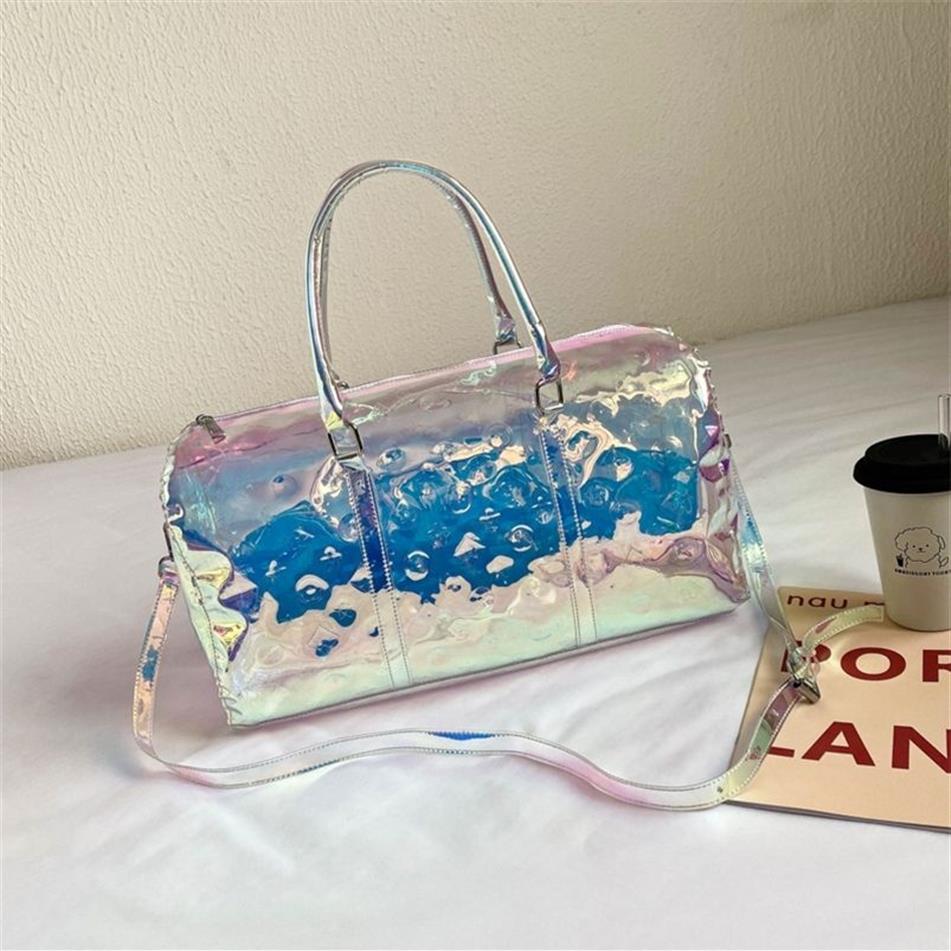 Jiomay Women Counter Bag Pvc Presh and Handbag Female Shopper Fashion Casual Multicalor Laser Crossbody Bag 220517327V