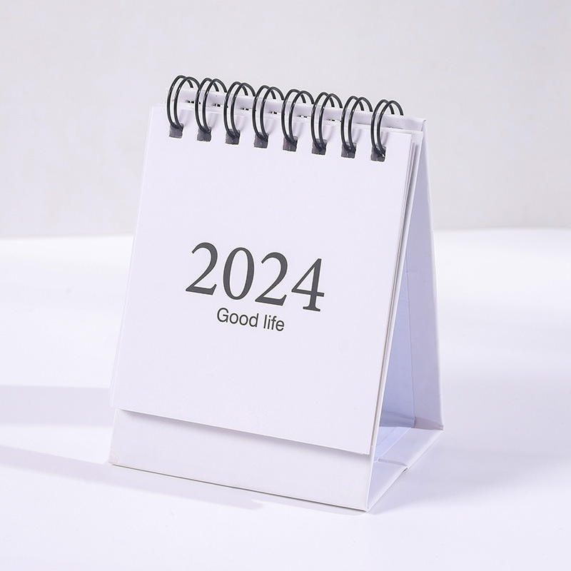 2024 Mini Vereenvoudigd Engels Kalender Desktop Decoratie Effen Kleur Kalender Plan Boek door Ocean-shipping P158