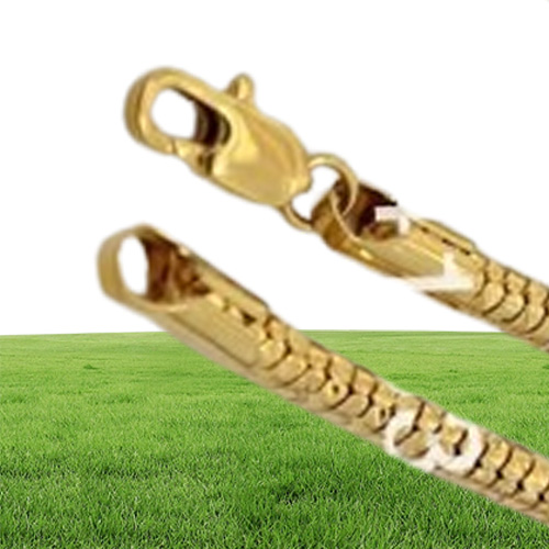 Todo o Salehigh Quality New A chegados de 2014 jóias 24k banheiros de 3,5 mm de largura de 70cm de comprimento Chain Gold para homens nec152795777371