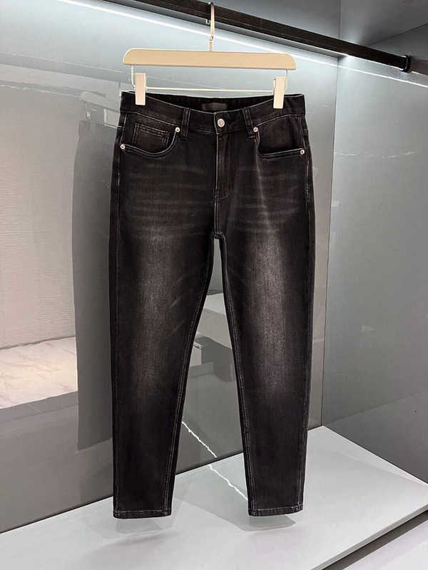 Jeans pour hommes Designer Luxe 2023SS Automne / Hiver P Family Denim Hardcore Noir Gris Stone Wash Straight Leg Pra Triangle Label Pantalon KPW3