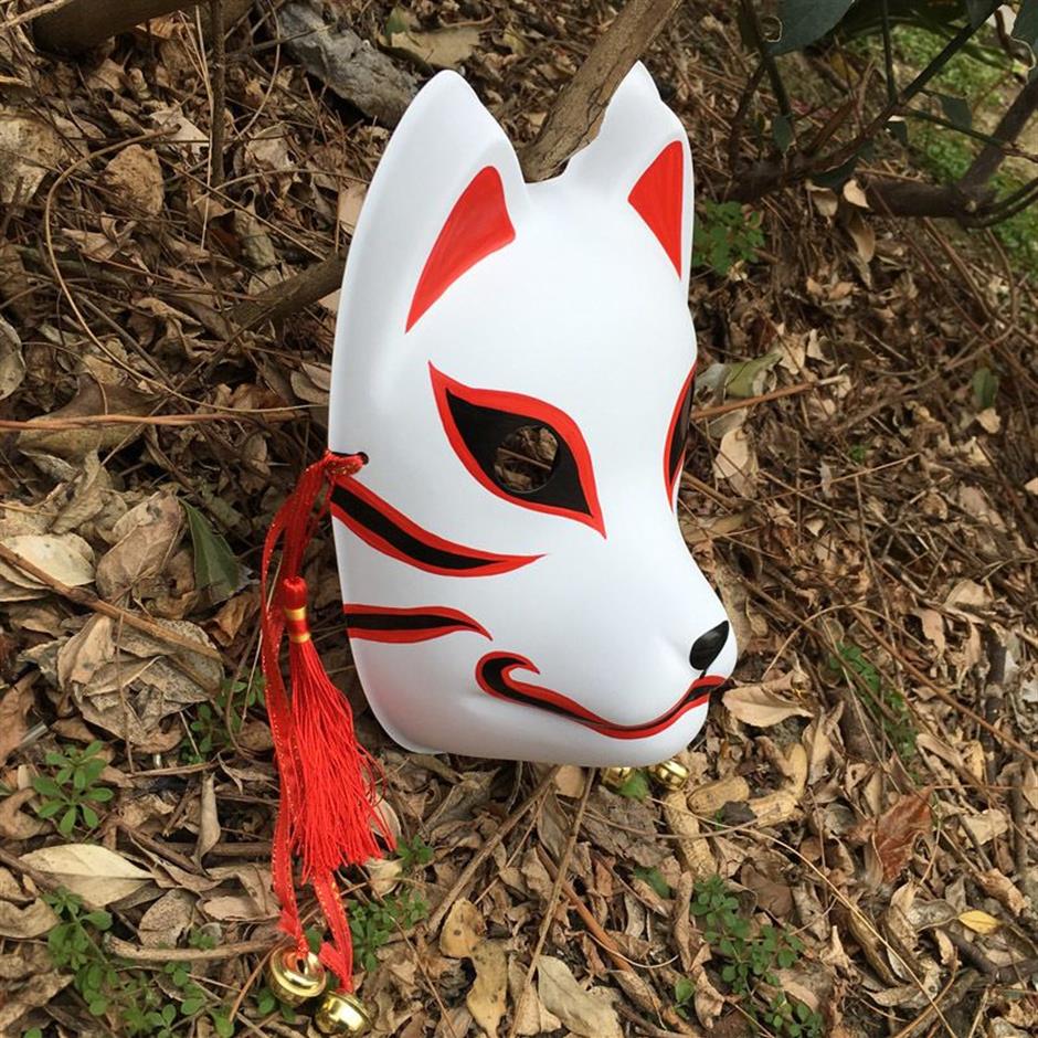 Masque Anbu mis à jour peint à la main, masque Kitsune japonais, visage complet en PVC épais pour Costume de Cosplay 22071538894382652