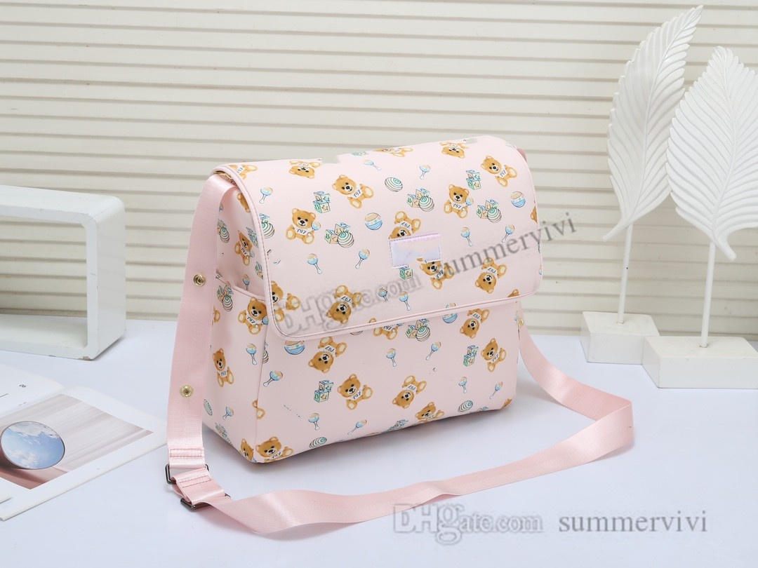 Designer chidren floral Diape Bags Waterproof Mummy Diapers bag Luxury Multi-function Zipper Hasp Polyester large capacity mother Shoulder Bag S0630