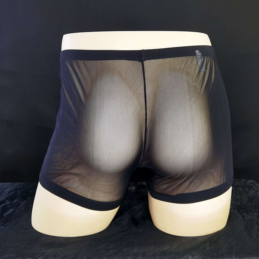 Men Sexy Underwear Pants Mens Ultra Thin Transparent Boxershorts Male Mid Rise Mesh Slips Homme Panties Boxer Shorts