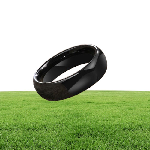 6mm Simple Black Tungsten Steel Wedding Ring Band för män Kvinnor Personlighet Fashion Accessories 8936595