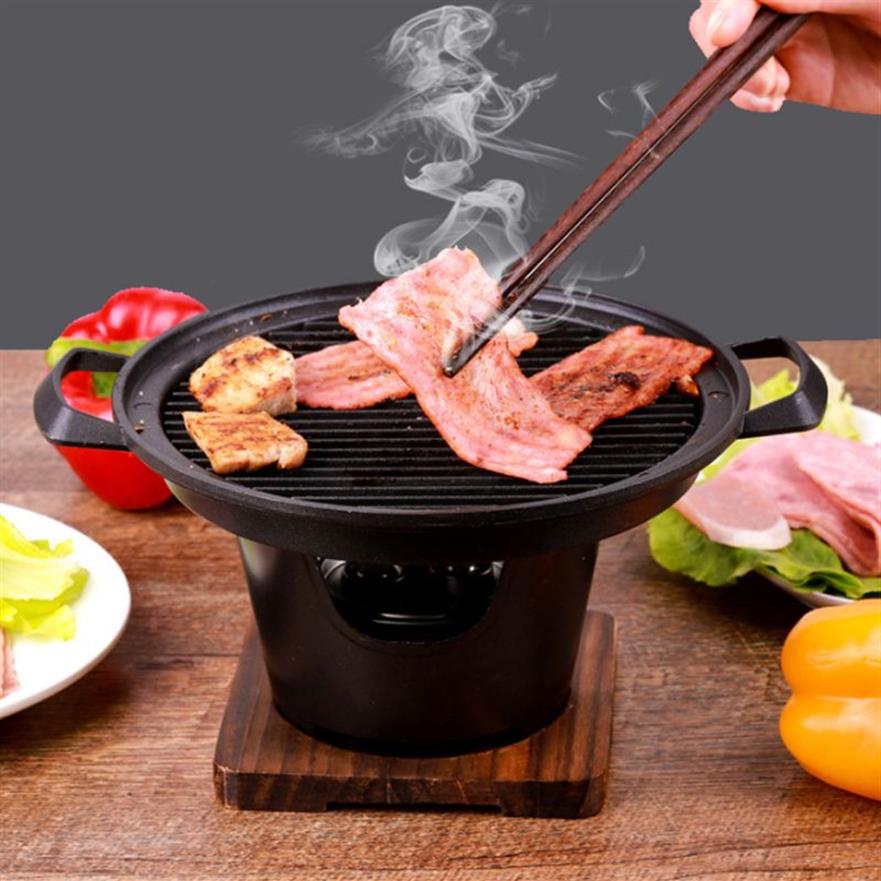 Piccolo fornello barbecue Stile coreano Cucina domestica OnePerson BBQ all'aperto Fumo Stile giapponese Piccola pentola arrostire MeatTool 22060262t