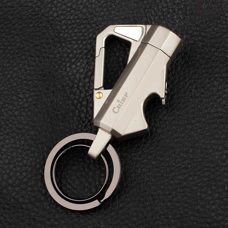 Chief Multifunctional Key Chain Grinding Wheel Ignition Kerosene Lighter Outdoor Portable Beer Bottle Opener Men's Tools Gift