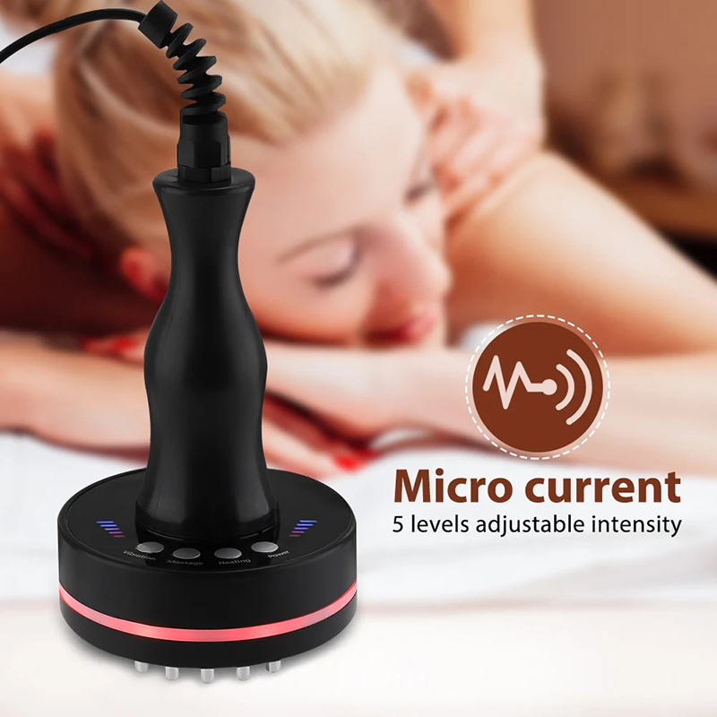 Mini brosse méridienne électrique masseur corporel vibrant Gua Sha microcourant compresse chaude grattage drainage lymphatique Machine EMS brûleur de graisse chaleur infrarouge