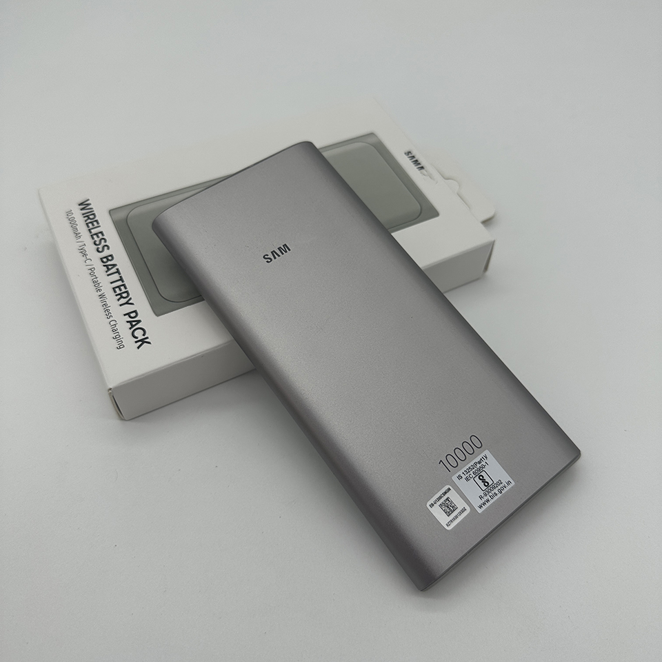 حزمة البطارية اللاسلكية بنك Power لـ Samsung 10000mah Type-C الشحن اللاسلكي المحمول