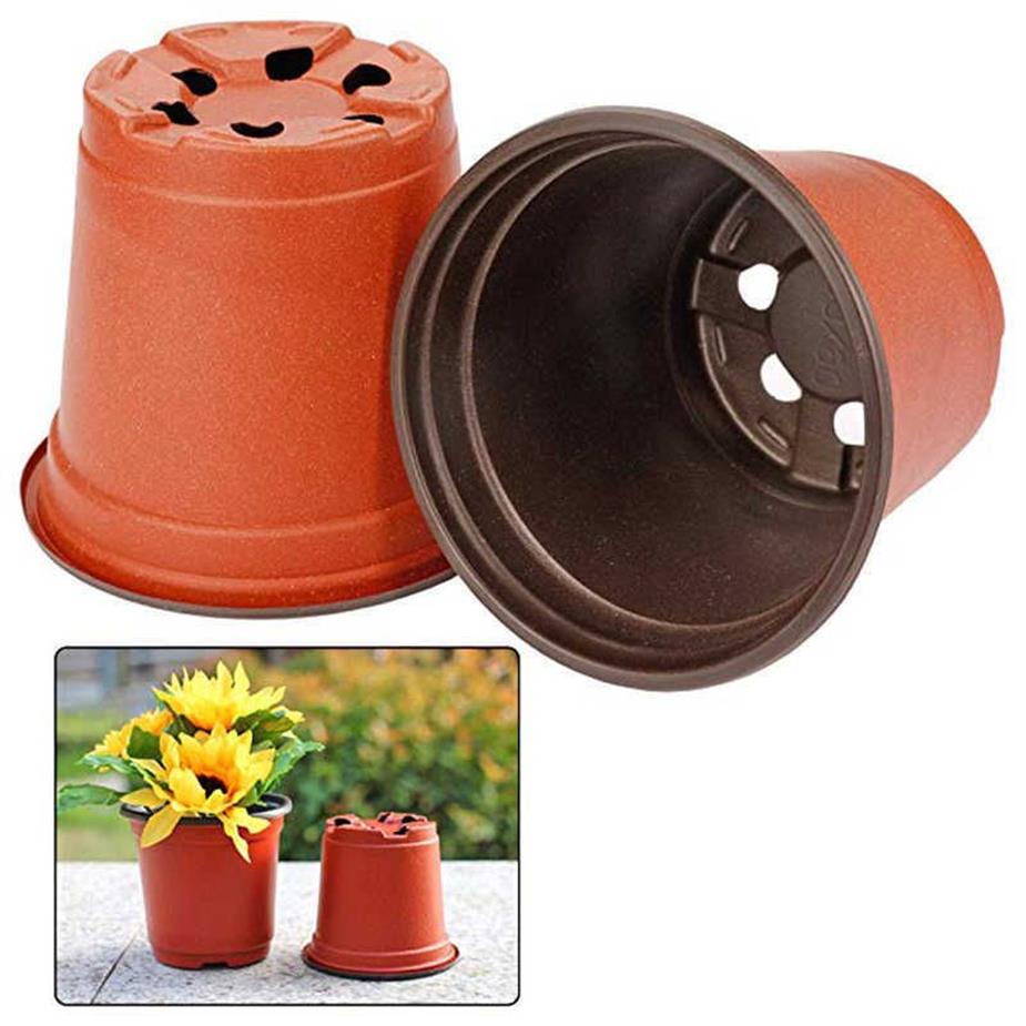 9cm Plastic Plants Nursery Pot Seedlings Flower Container Seed Starting Pots Anti-fall Garden Planters Vegetation Y09102648