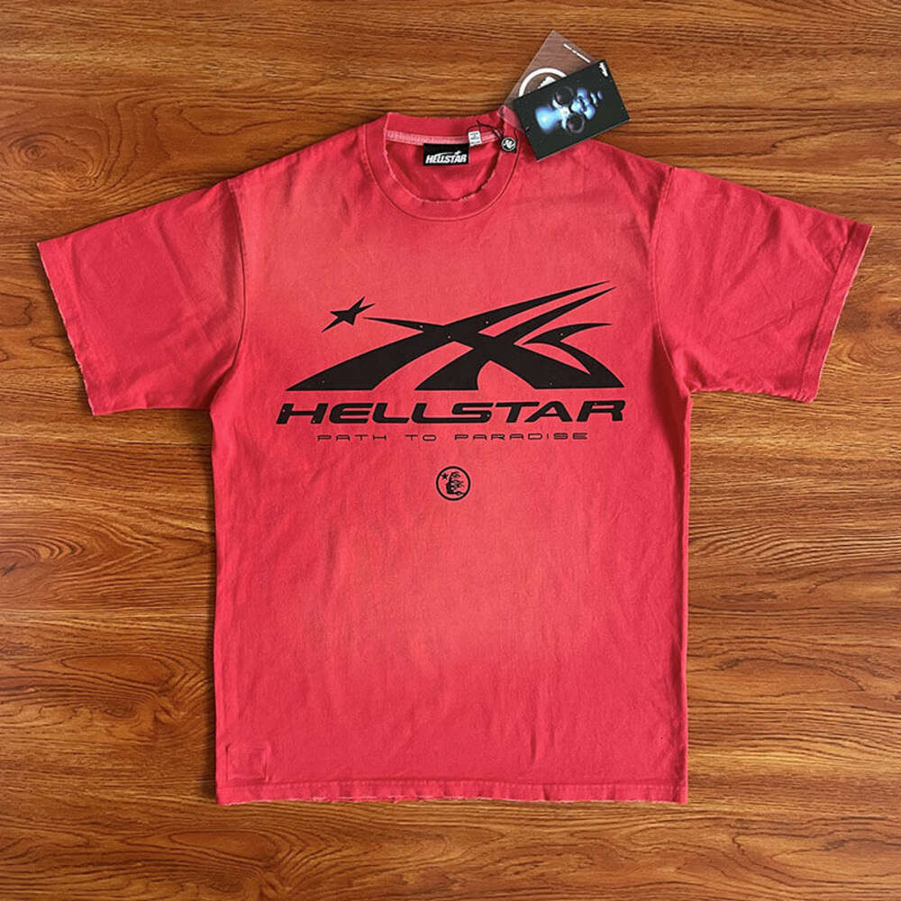 /24New HELLSTAR designer Tshirt Mens Hell star high-quality Purity Cotton Wash Short Sleeved T-shirt womens color letter Big Logo Sweatshirt