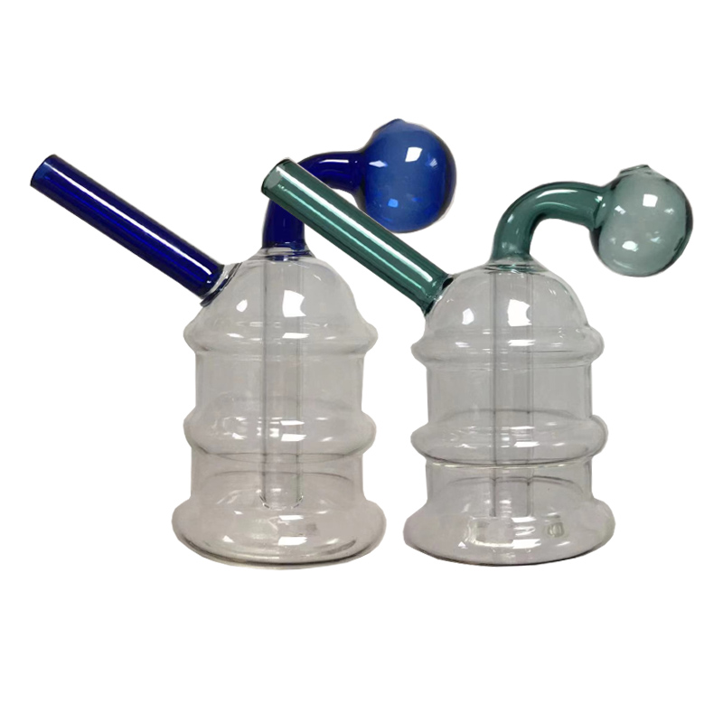 Retails Tower Oil Burner Bubblers One-Piece Hand Pipe Kit Percolator Diffuser Water Pipes Hookah Bongs Bubbler Smart Recycle Filter Mini Portable Smoking Device