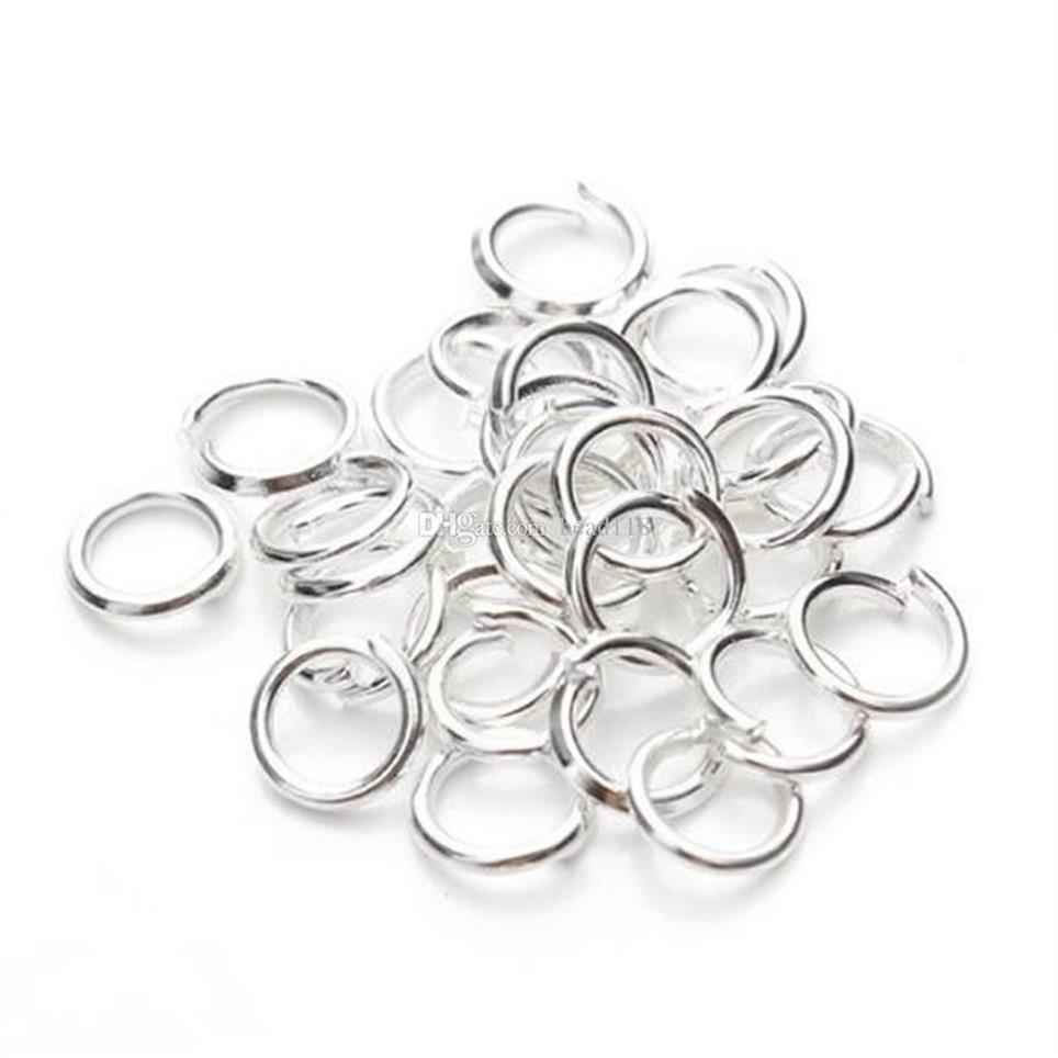 1000 pezzi connettori gioielli placcati in argento 5 mm anelli salto risultati gioielli fai da te2366