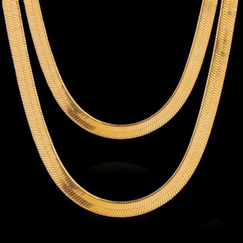 Whole 24k -Color Plated Brass Chain Necklace For Women Herringbone Chains Jewelry Making Gift319I