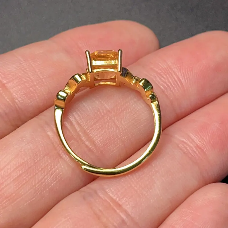 925 Zilveren Olijftak Ring met Edelsteen 6x8mm VVS Grade 1ct Naturalk Citrien Ring voor Vrouw 18K Gold Plating Citrien sieraden