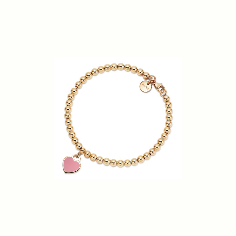 Designer Tiffanines Charm Armband för kvinnor100% 925 Sterling Silver Gold-Plated 4mm Round Bead Heart-formed Drop Emalj Armband Christmas Present smycken