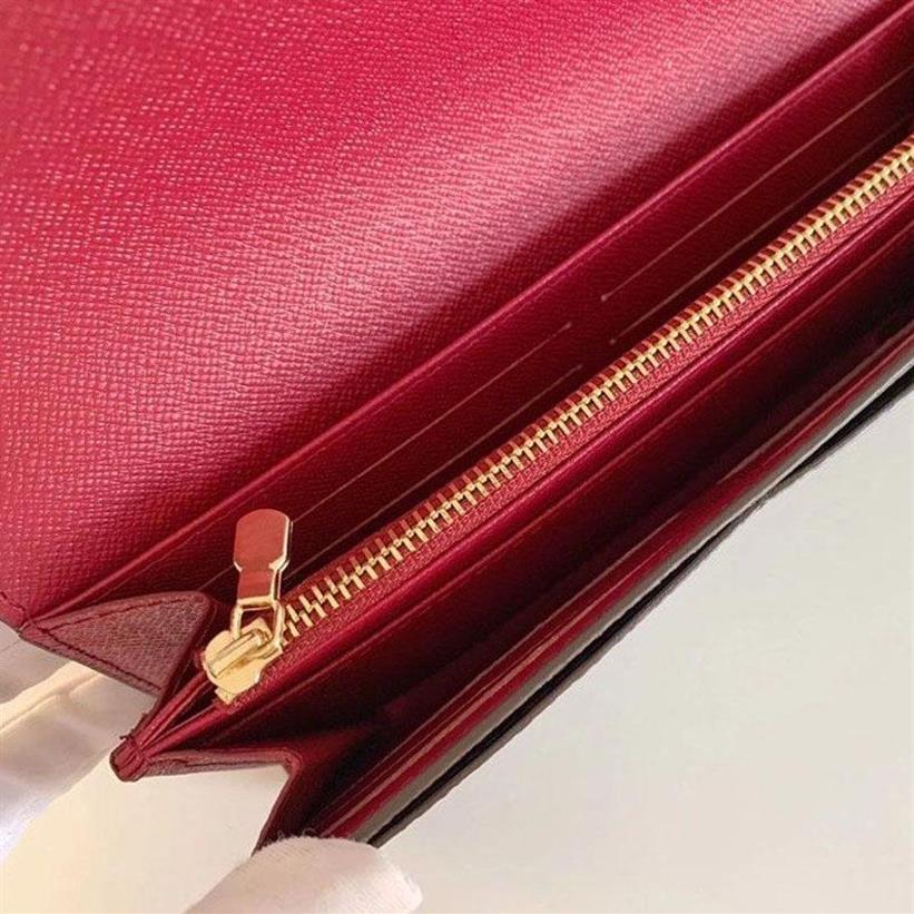 M60531 60668 Fashion Women Clutch Wallet Hasp lederen portefeuilles Dames Lange klassieke portemonnee met Orange Box Card238i