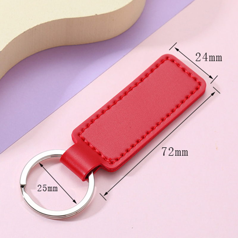 PU Leather Keychain Pendant Metal Car Key Ring DIY Keychains Decorative Personalise Gift Key Chains