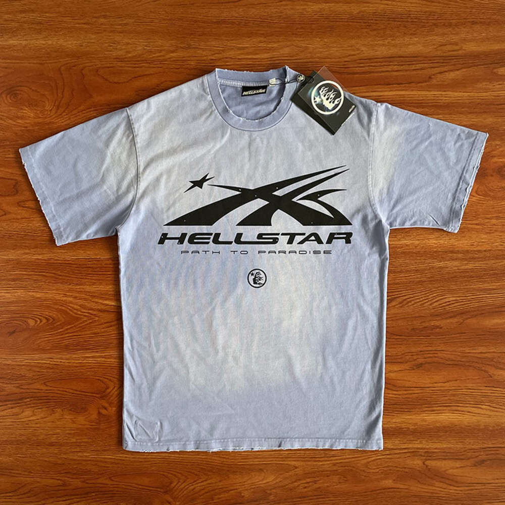 /24New HELLSTAR designer Tshirt Mens Hell star high-quality Purity Cotton Wash Short Sleeved T-shirt womens color letter Big Logo Sweatshirt