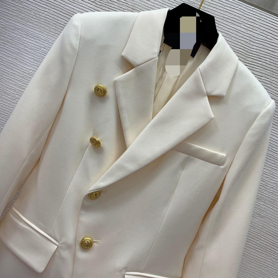 1206 XL 2023 Milan Runway Coat Autumn Märke samma stil kappa lapel hals hög kvalitet långärmad kvinnor kläder weinig23100458