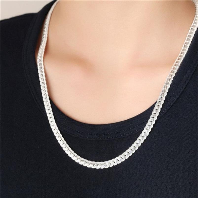 Silverplätering 6mm Snake Chain Men's Necklace Fashion Gold Perfect Men's Jewelry Hip-Hop Accessories268d