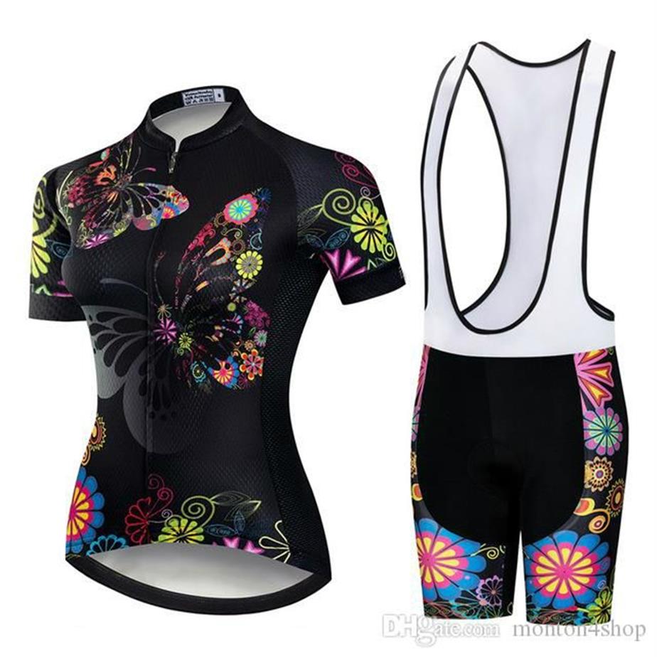 Butterfly 2022 Pro Cycling Jersey Set Women Proteam Mountain Bike Clothes Anti-UV Bicycle Wear Kort ärm Cykelkläder247s