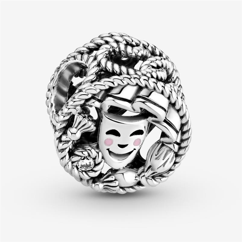 Nouveauté 100% 925 argent Sterling comédie tragédie drame masques charme ajustement Original européen bracelet à breloques bijoux de mode Acces274U