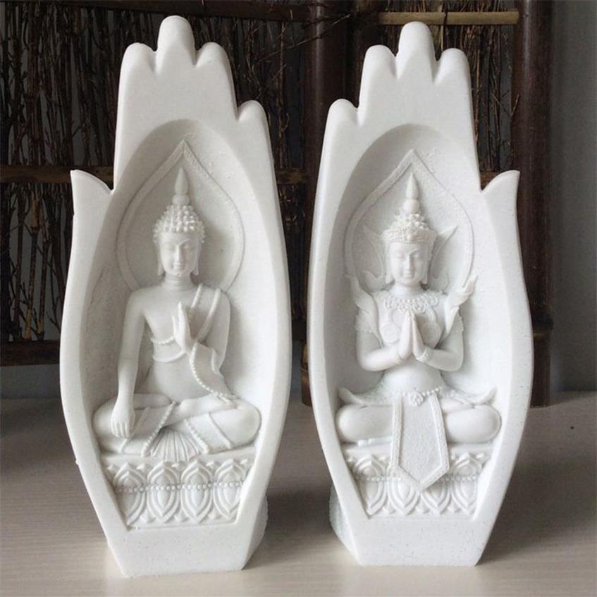 Ręce rzeźby Buddha Statua Monk Figurina Tathagata India Joga Dekoracja Dekoracja Akcesoria Ozdoby Drop T200331301V