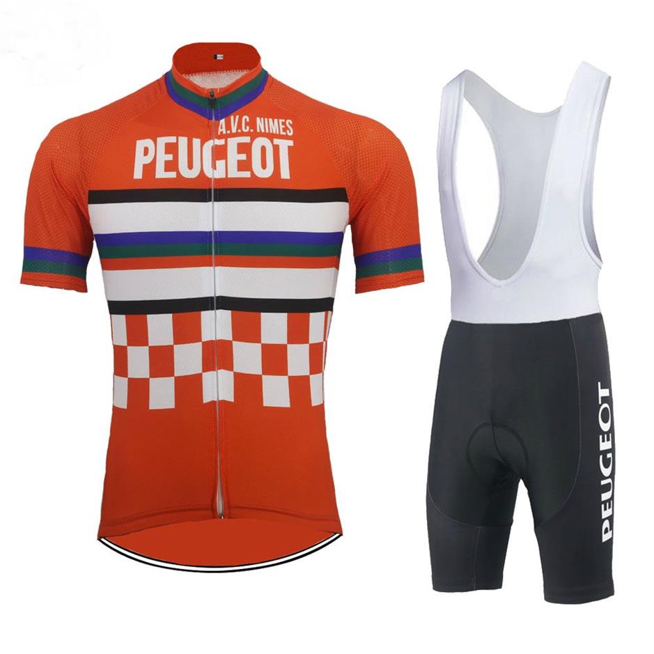 2022 PEUGEOT Retro Cycling Jersey Summer Short Sleeve Bike Wear Road Bike MTB Clothing243Z