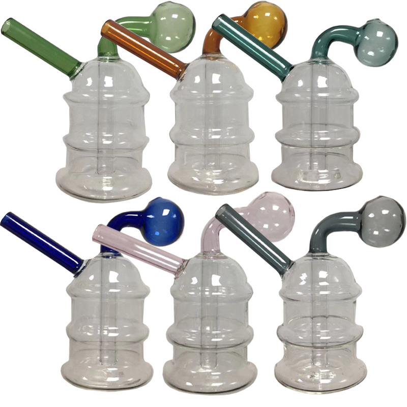 Pocket Tower Oil Burner Bubblers Hand Pipe Kit Percolator Diffuser Water Pipes Hookah Bongs Bubbler Smart Recycle Filter Mini Portable