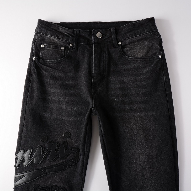 Calças de brim masculinas europeias e americanas de rua na moda jeans de retalhos, calças de ajuste fino elásticas masculinas de alta rua, denim