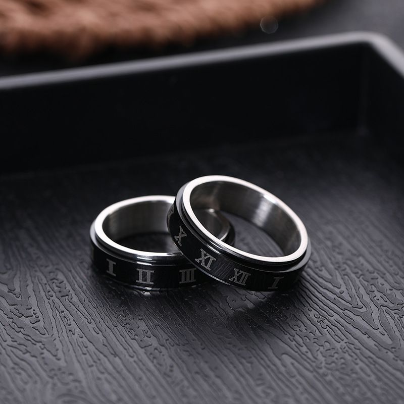 Designer Mode Angst Zappeln Edelstahl Spinner Ringe für Männer Männlich Schwarz Drehen Ring für Frauen Anti Stress Zubehör Schmuck geschenk