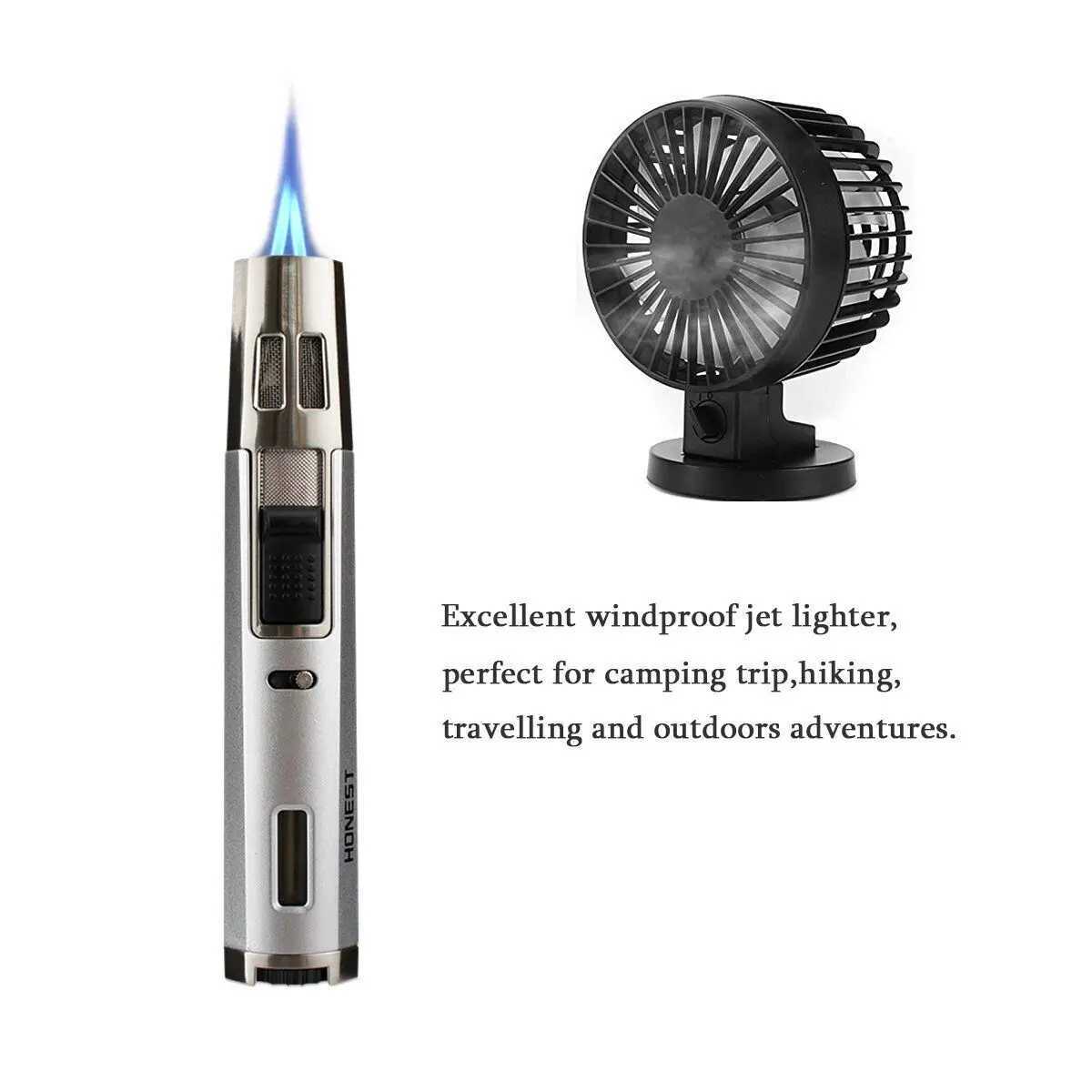 Butan Torch Butan Torch Lighters Regulowane 2 Jet Flame WindProof Akcesoria dla mężczyzn pudełko prezentowe