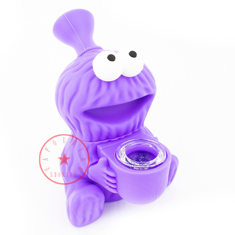 New Style Frog Shape Colorful Silicone Smoking Pipes Portable Innovative Travel Glass Nineholes Screen Filter Tobacco Bowl Holder DHL