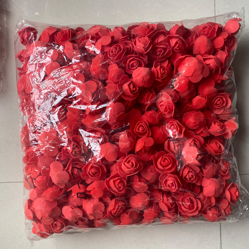 Testine di fiori di rosa artificiale da 3,5 cm Rose di schiuma finte senza stelo matrimoni, decorazioni, bouquet Teste di fiori finti all'ingrosso artigianato fai-da-te