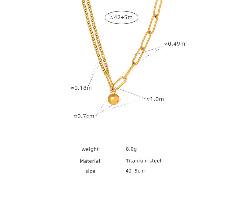 L'Europa e gli Stati Uniti transfrontalieri all'ingrosso piccola collana di palline dorate da donna luce lusso design di nicchia gioielli con catena alla clavicola acciaio al titanio