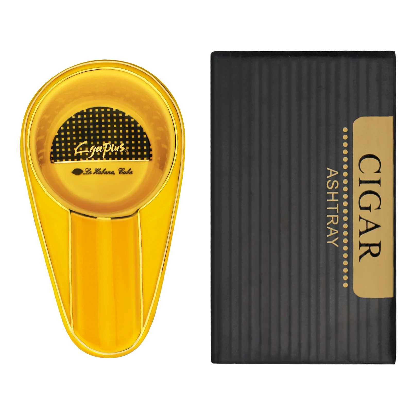 CGAPLUS Portable Cigar Ashtray Home Ceramic Luxury Tobacco 1 Rest Holder For Man