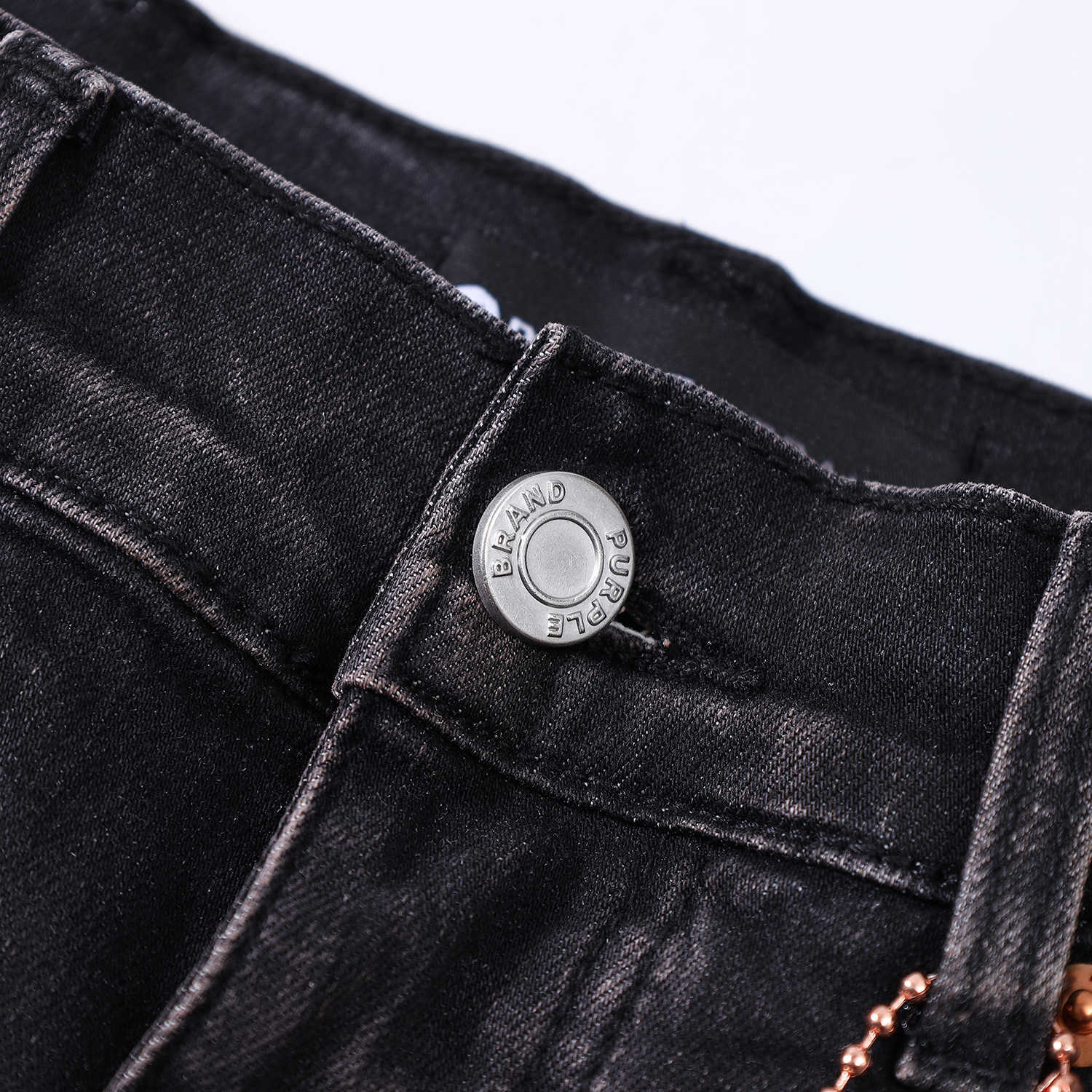 designer amirssNew Purple Brand Black Cracked Jeans personnalisés pour hommes