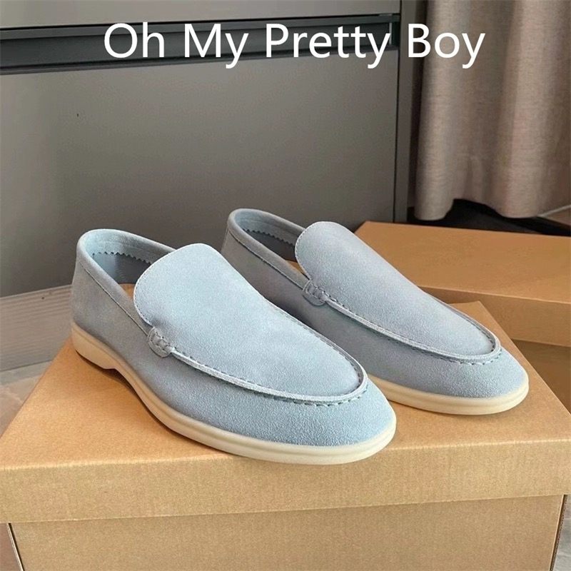 Loro Pias loafers designer skor loro män kvinnor loafers platt låg topp mocka ko läder oxfords casual skor moccasins loafer slip sneakers klänning skor storlek 35-45