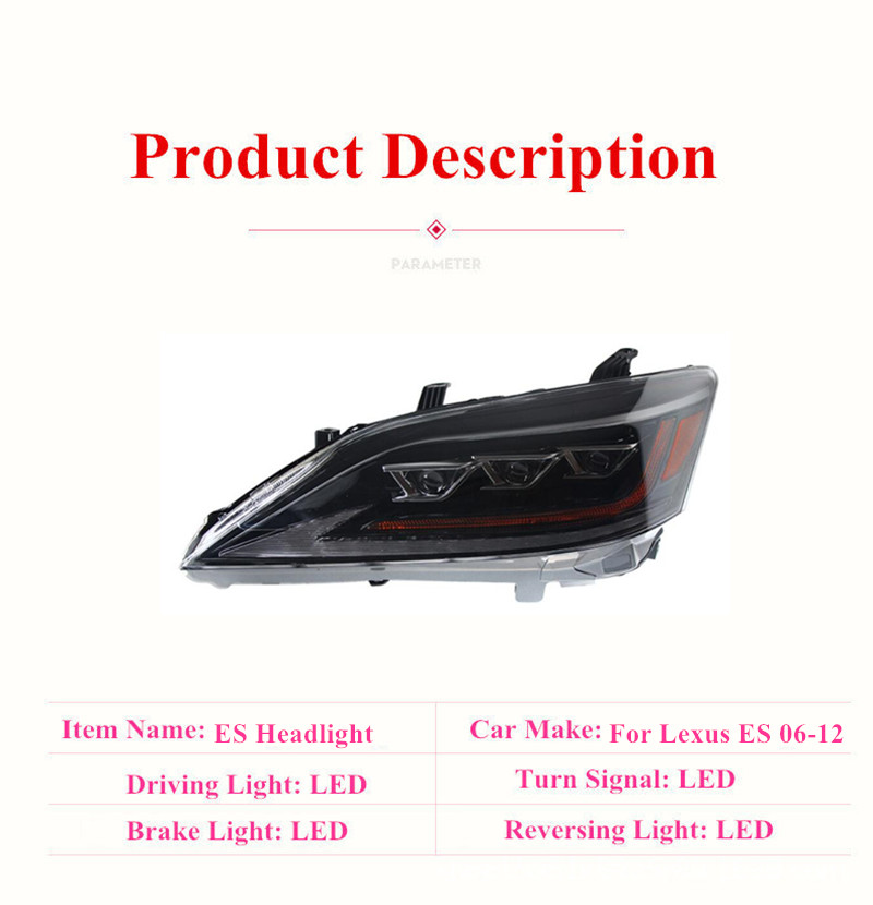 Auto Dagrijverlichting Hoofd Licht Montage voor Lexus ES LED Koplamp 2006-2012 Richtingaanwijzer Grootlicht Lamp