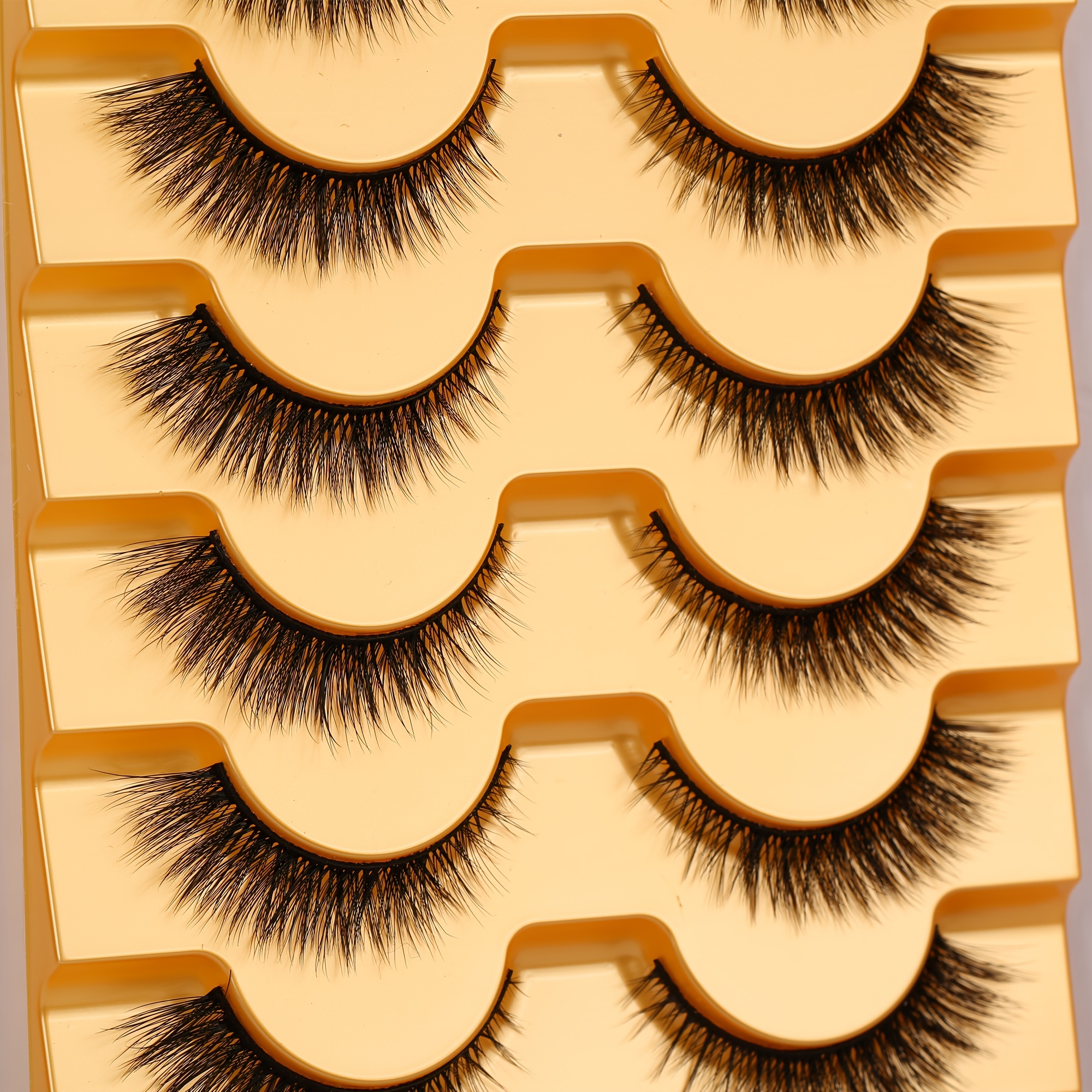 Reusable Natural False Eyelashes - Wispy Cat Eye Lashes with Cross Fluffy Design for a Natural and Elegant Look