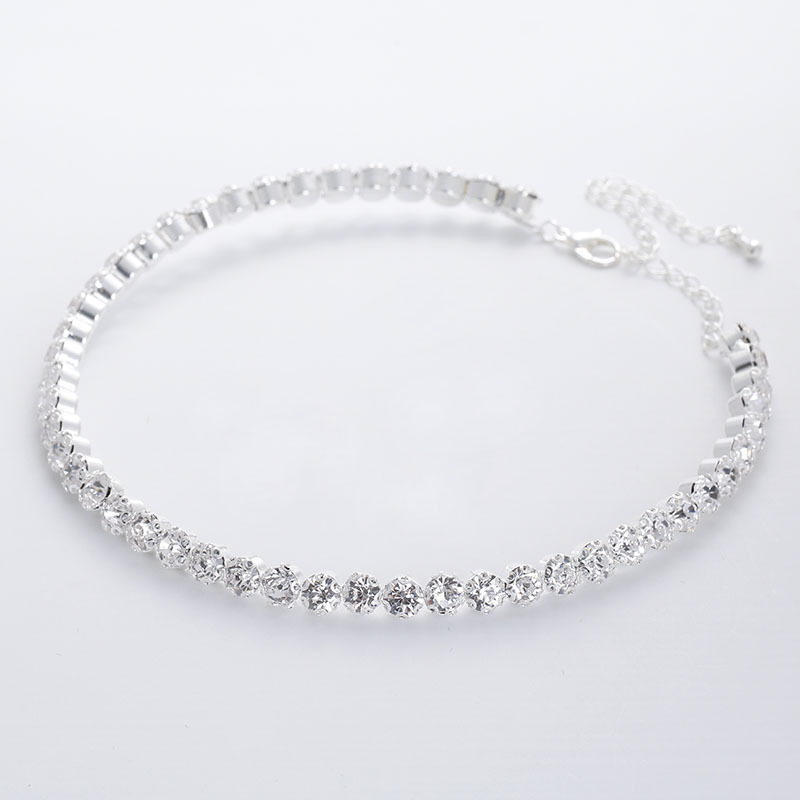 Sparkly Kristallen Bruidsketting Voor Bruiloft Luxe Glanzende Vrouwen Ketting Sieraden Verjaardag Valentijnsdag Cadeau CL3018