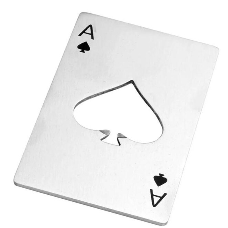 Pokerkort ölflasköppnare personlig rostfritt stål flasköppnare barverktyg ölskruvmejsel