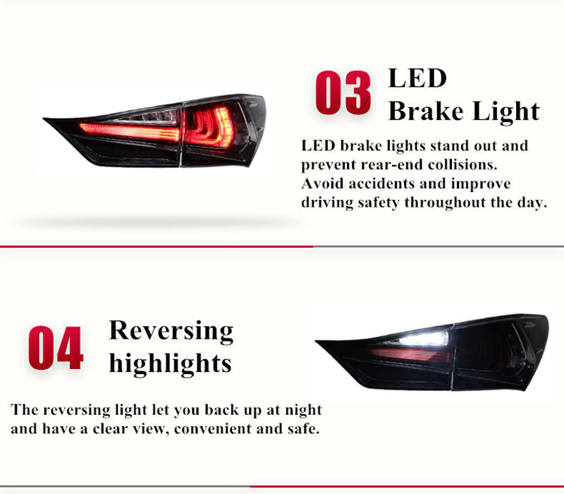 Luz traseira dinâmica do sinal de volta do carro para lexus gs traseira correndo freio reverso lanterna traseira 2012-2020 lâmpada led