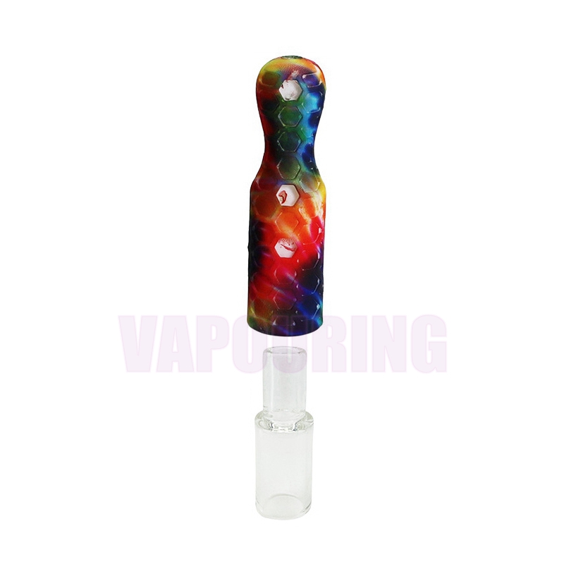 Mais recente colorido silicone dugout tubo seco erva tabaco filtro handpipes cigarro titular portátil fumar coletor taster bat um hitter mão mini tubo de vidro dhl