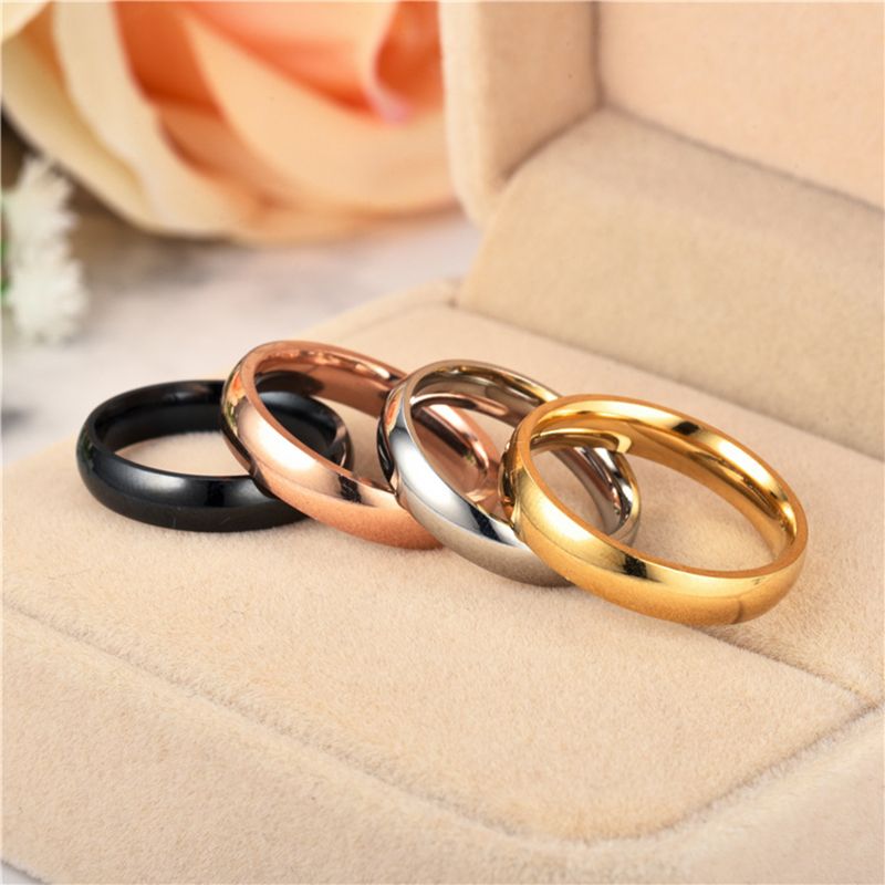 أزياء Titanium Steel Black Classic Band Ring for Men Wedding Bands Male Male Gloy Hight