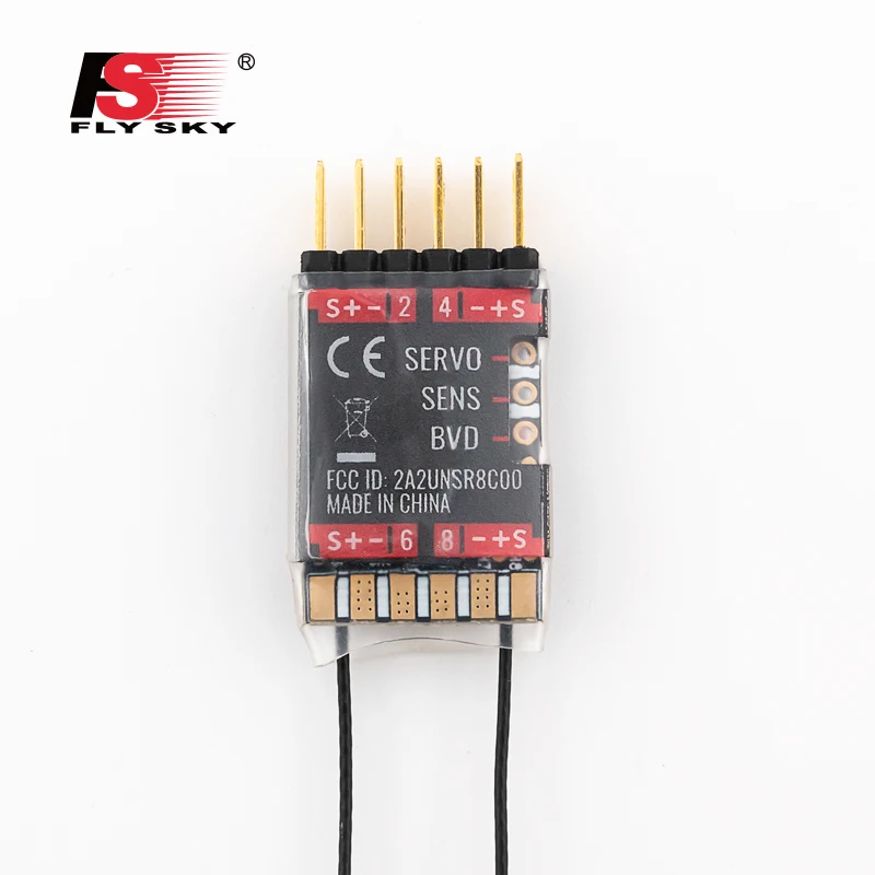 FlySky FS-SR8C ANT Protocol Dual Antenna Micro Receiver Support 8 PWM Channel Signal Output/Dual-Way Transmission For Rc Model