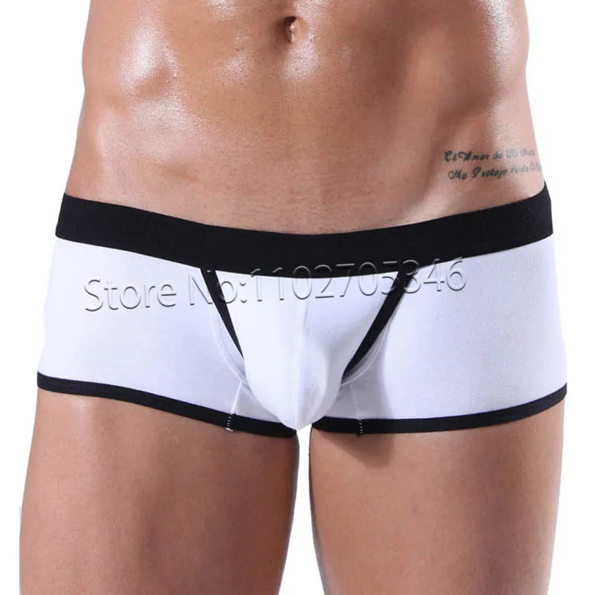 Boxer da uomo in cotone Air Open Side Pouch Cover Boxer Pene Hole Intimo Tronchi Pantaloncini