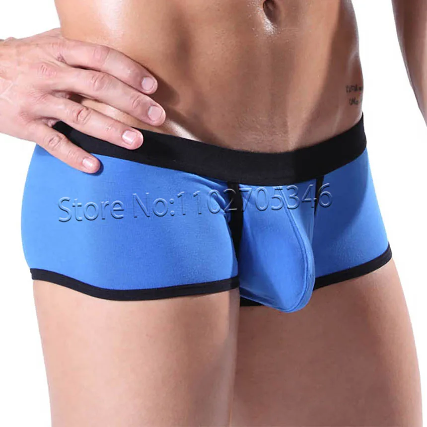 Boxer da uomo in cotone Air Open Side Pouch Cover Boxer Pene Hole Intimo Tronchi Pantaloncini